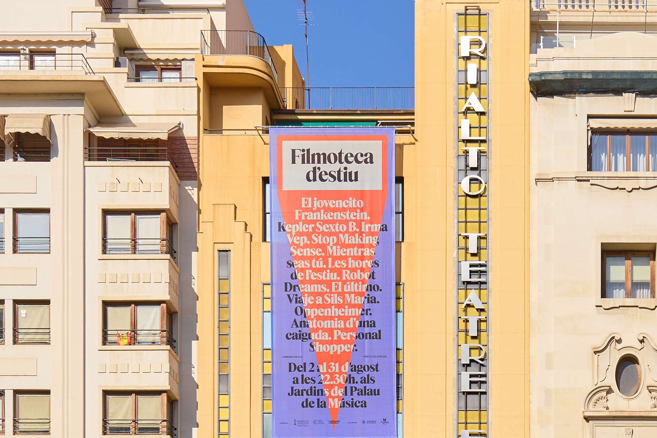 Fase, estudio de diseño gráfico. Filmoteca d'Estiu 2024, imagen gráfica, Rialto