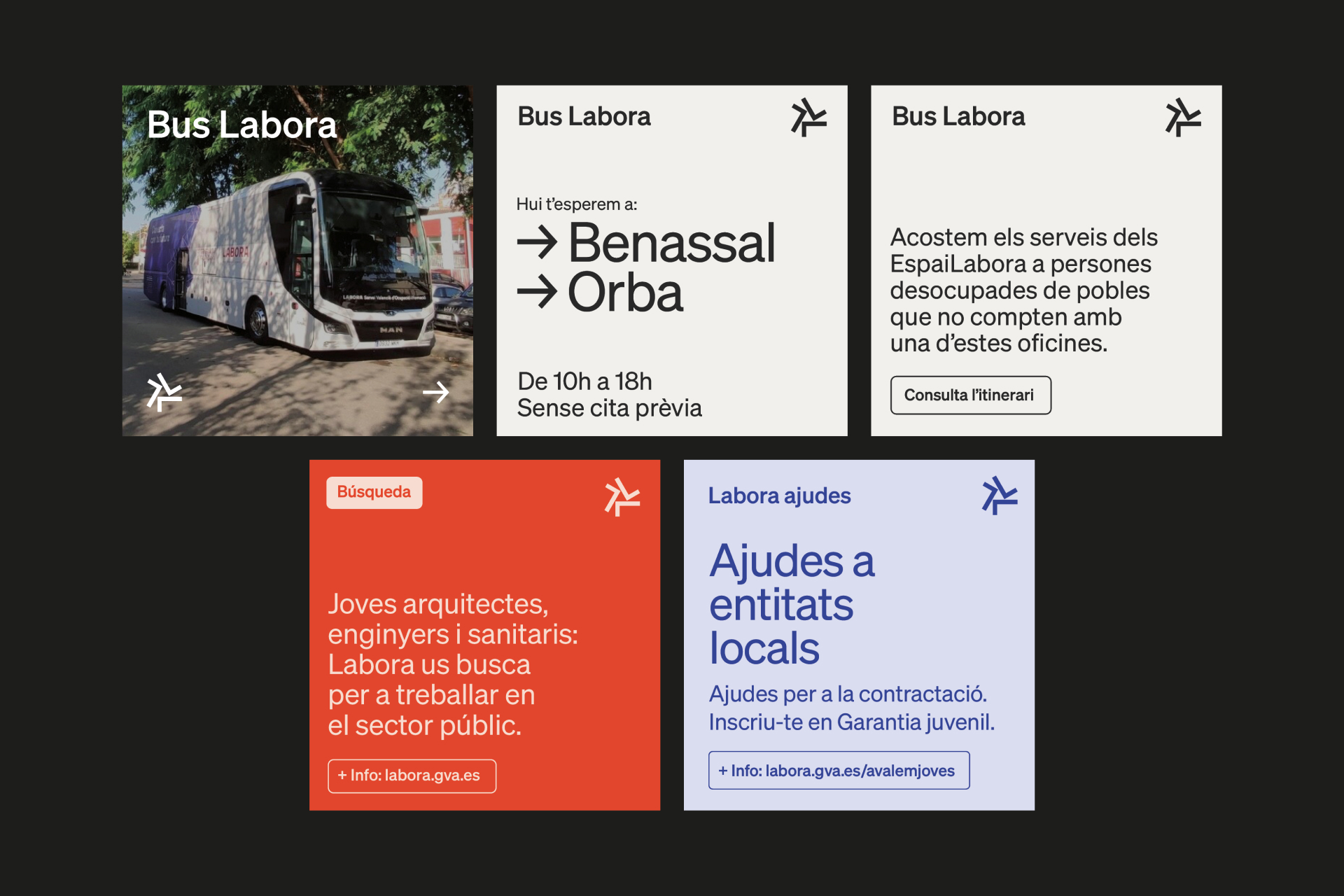 Fase, estudio de diseño gráfico. Identidad Labora, Servicio Valenciano de Empleo y Formación
